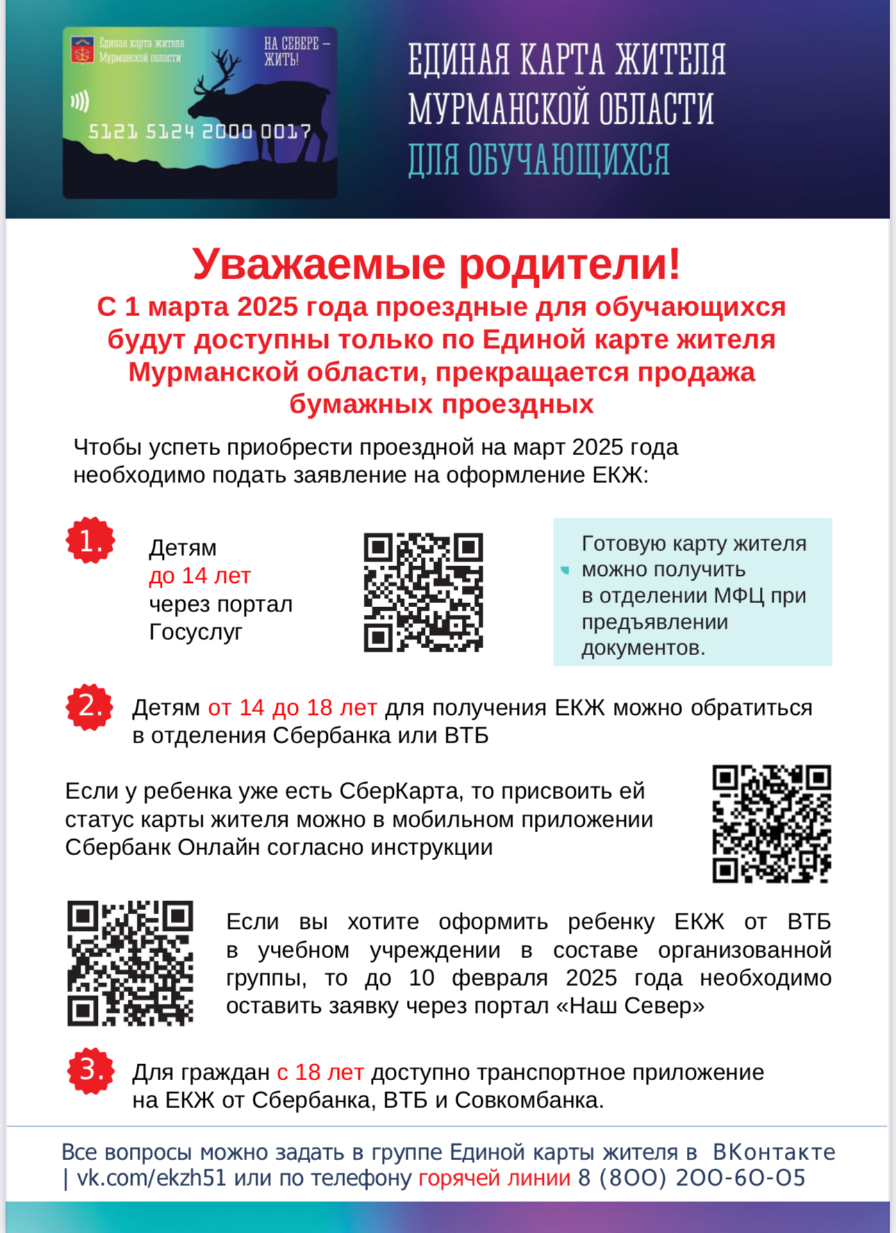 О Единой карте жителя Мурманской области.